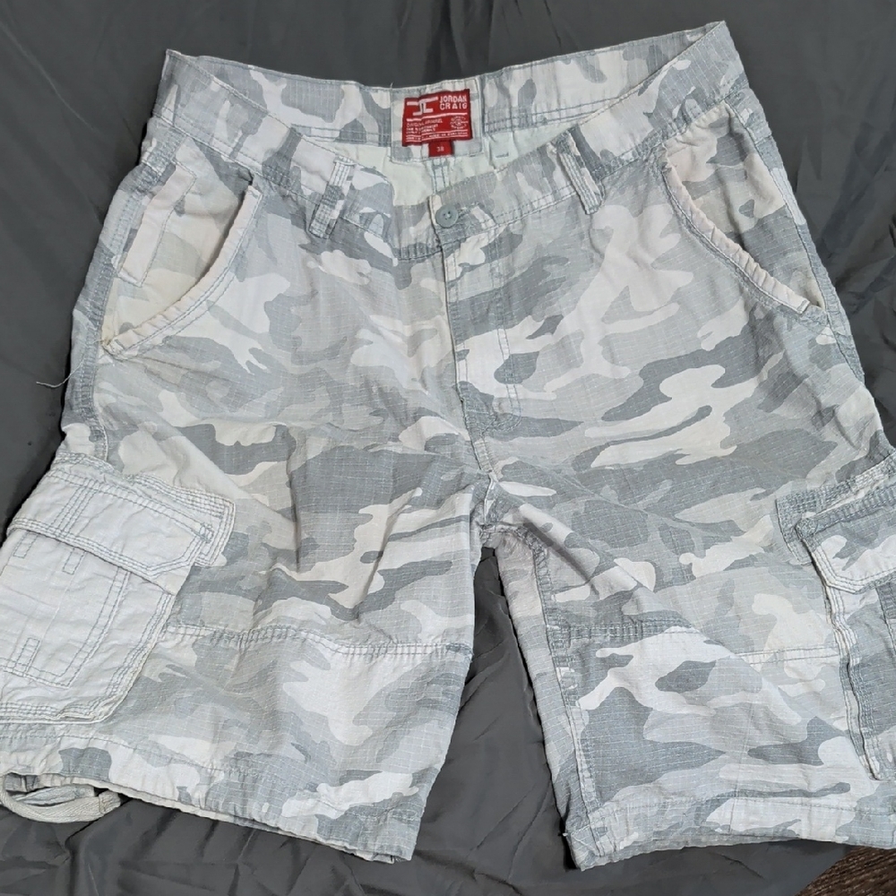 Jordan Craig Light Gray Camo Cargo Shorts
